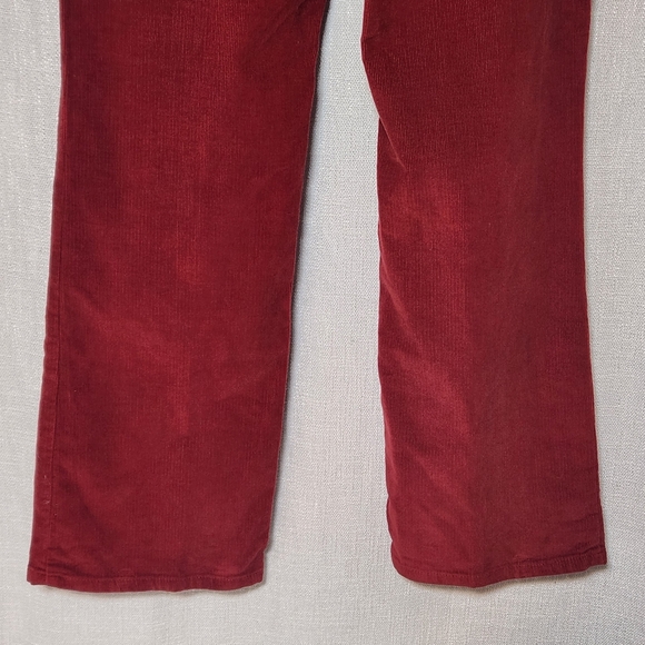 Talbots Stretch Corduroy Straight Leg Pants Solid Red Womens 10 - Picture 10 of 10